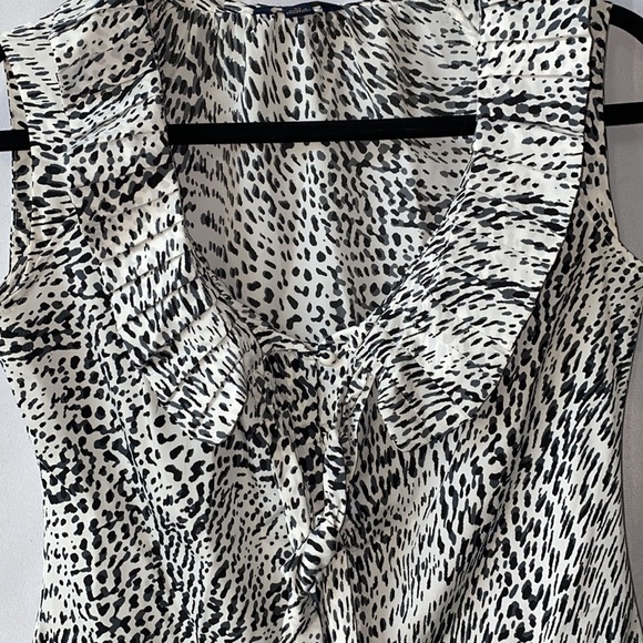 Banana Republic Pleated Ruffle Animal Print Tank - Picture 3 of 8